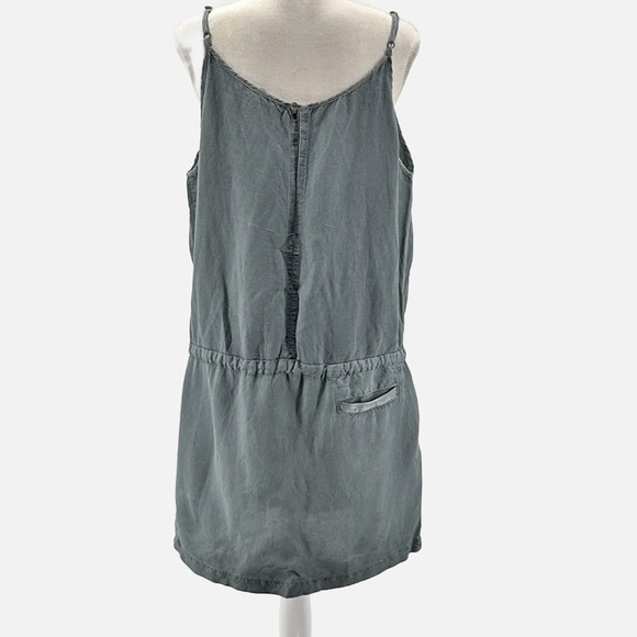Young Fabulous & Broke Linen & Rayon Waist Tie Summer Dress in Blue -Size Medium - Picture 3 of 6